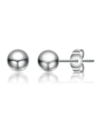 GiGiGirl Sterling Silver White Gold Plated Round Ball Stud Earrings
