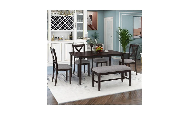 Slickblue 6-Piece Kitchen Dining Table Set for Stylish and Functional Mealtime Gatherings