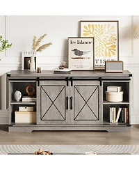 gaomon Tv Stand for 65 Inch Tv, Entertainment Center with Storage and Sliding Barn Doors