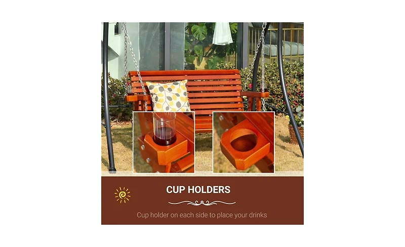 Slickblue Outdoor Patio Swing Chair for 2 with Comfortable Cushions