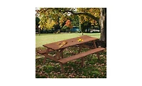 Slickblue 8-Person Wooden Picnic Table for Comfortable and Stylish Outdoor Gatherings