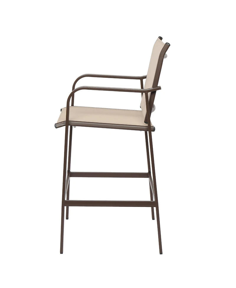 Slickblue 2PCS Wrought Iron Frame Garden Bar Chairs with Cloth Surface