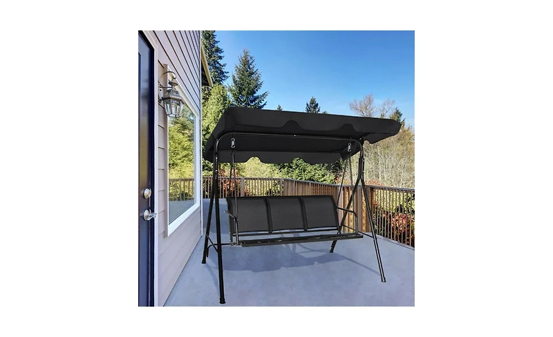 Slickblue 3-Person Garden Swing with Cushions for Comfortable Outdoor Relaxation