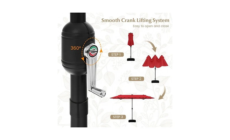 Slickblue Outdoor Umbrella with Built-In Led Lighting for Evening Ambiance