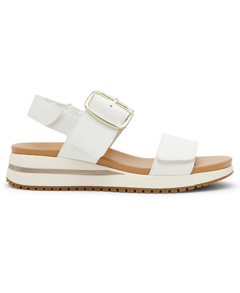 Anne Klein Women's Evanti Buckle Double Strap Sporty Sandals