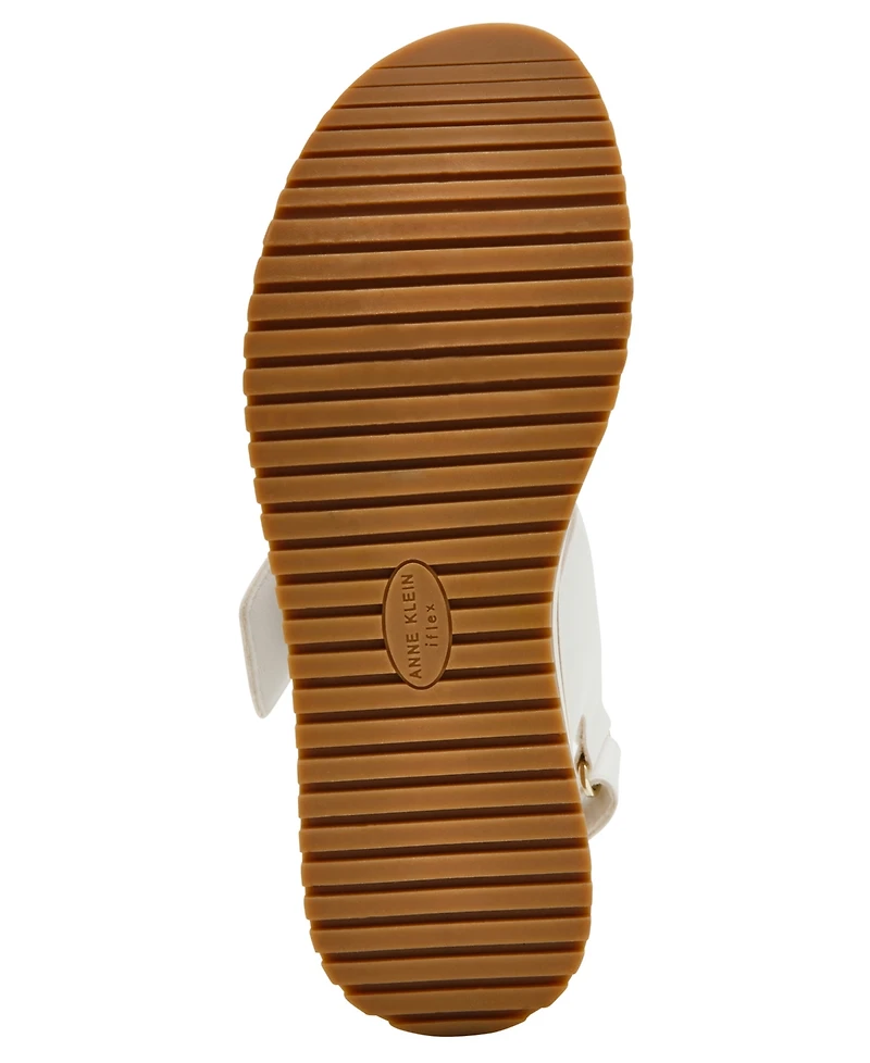 Anne Klein Women's Evanti Buckle Double Strap Sporty Sandals
