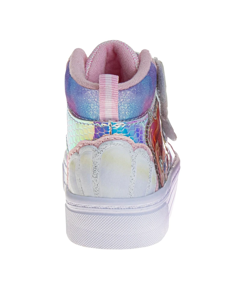 Disney Little and Toddler Girls the Little Mermaid Hook and Loop High Top Sneakers