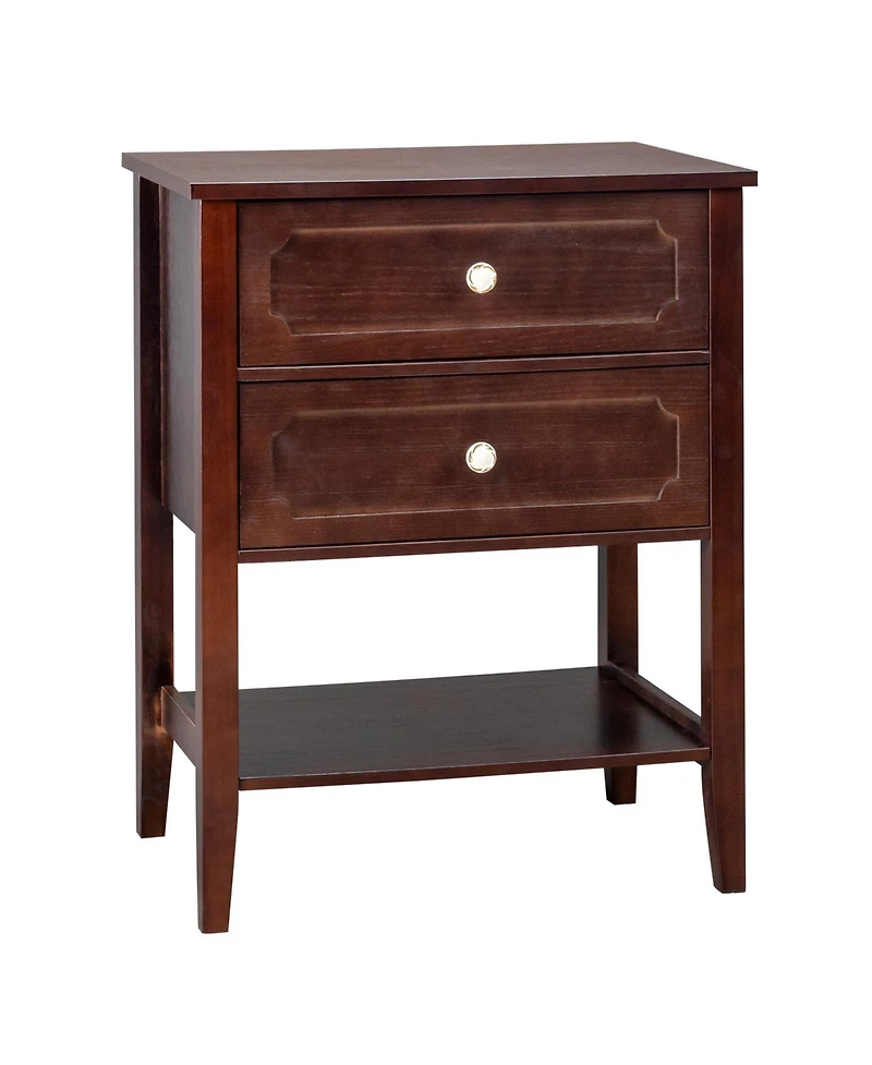 Slickblue Nightstand End Side Table with 2 Drawers for Convenient Storage and Modern Design