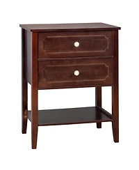 Slickblue Nightstand End Side Table with 2 Drawers for Convenient Storage and Modern Design