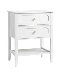 Slickblue Nightstand End Side Table with 2 Drawers for Convenient Storage and Modern Design