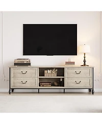 gaomon 75 Inch Mid-Century Modern Tv Stand with Storage