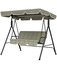 Slickblue 3-Seat Outdoor Patio Swing Chair with Cushions for Relaxation and Comfortable Seating