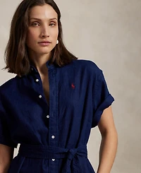 Polo Ralph Lauren Women's 100% Linen Short-Sleeve Shirtdress