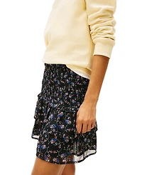 Tommy Jeans Women's Smocked Ruffled Floral-Print Skirt