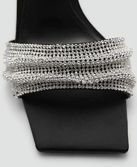 Mango Women's Strass Strap Heeled Sandals