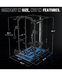Mikolo Home Gym Package, PC06 Power Cage with Bench, Olympic Barbell, and 230LBS Bumper Weights