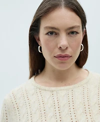 Mango Women's Openwork Details Braided Sweater