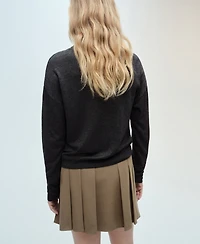 Mango Women's V-Neck Knitted Cardigan