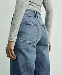 Mango Women's Catherin Culotte High-Rise Jeans