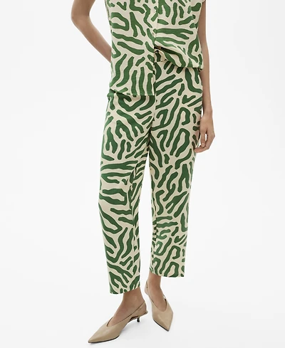 Mango Women's Printed Straight Pants