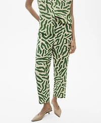 Mango Women's Printed Straight Pants