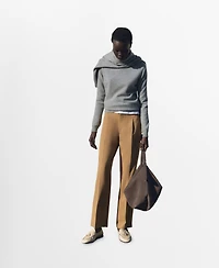 Mango Women's Straight-Fit Pleated Pants