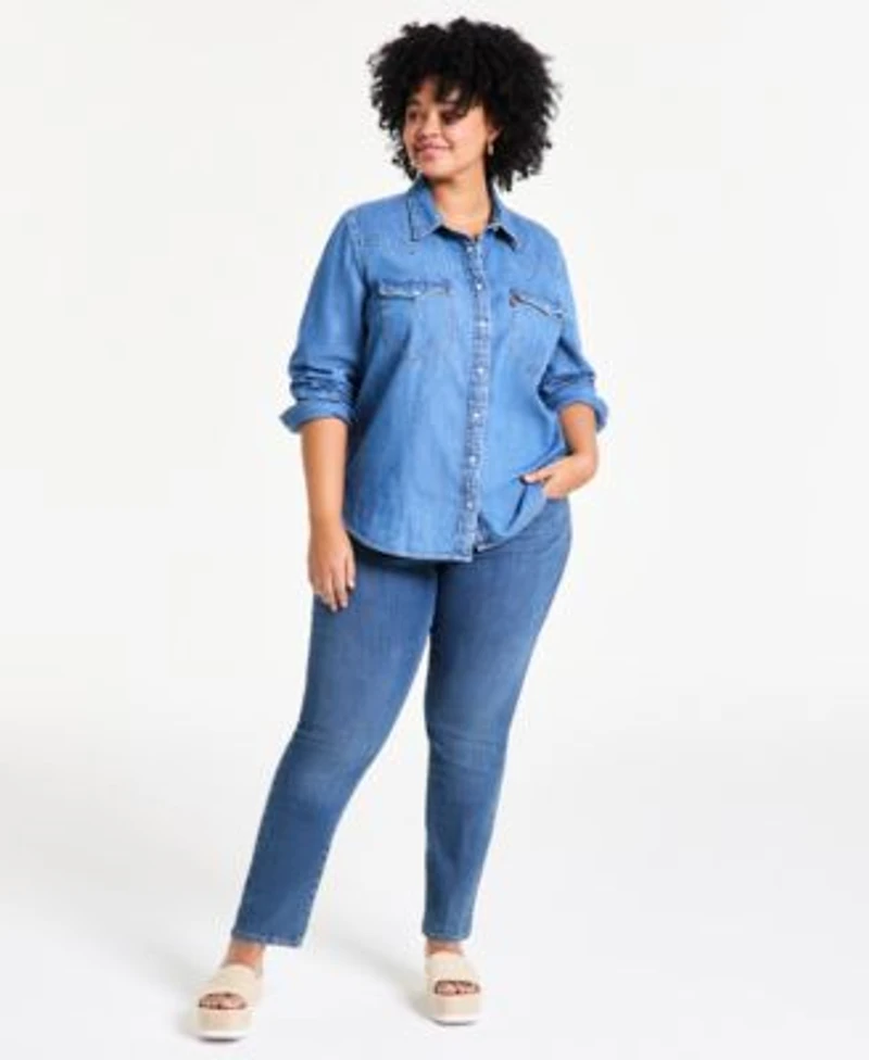 Levis Trendy Plus Size Essential Western Cotton Shirt 311 Shaping Skinny Jeans