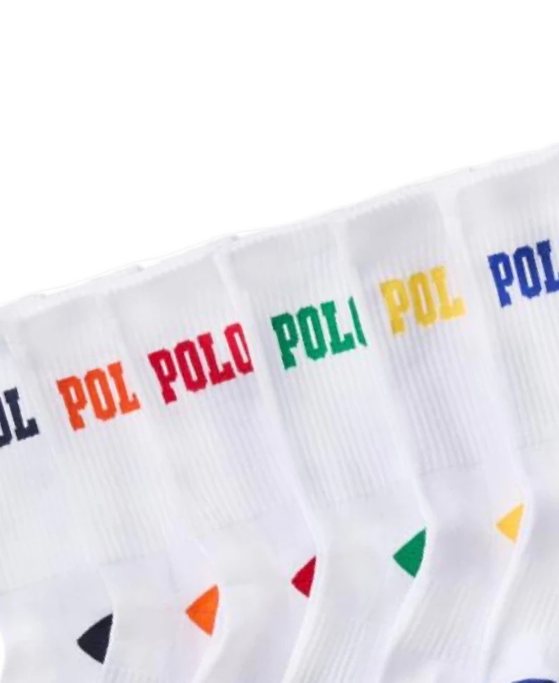 Polo Ralph Lauren Toddler Boys Performance Polo Logo Cushioned Crew Socks, 6-Pack