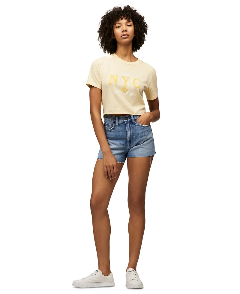 Tommy Jeans Women's Cotton Crop Varsity Crewneck Tee