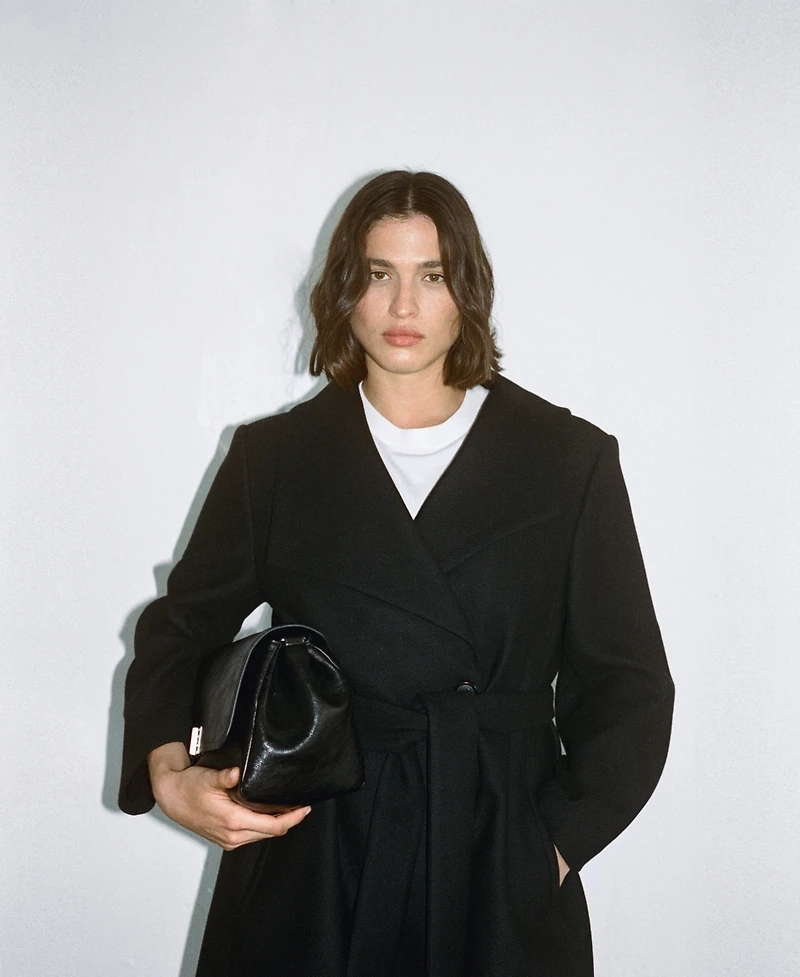 Mango Women's Belted Woolen Coat