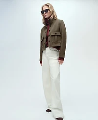 Mango Women's Pockets Detail Wool Blend Jacket