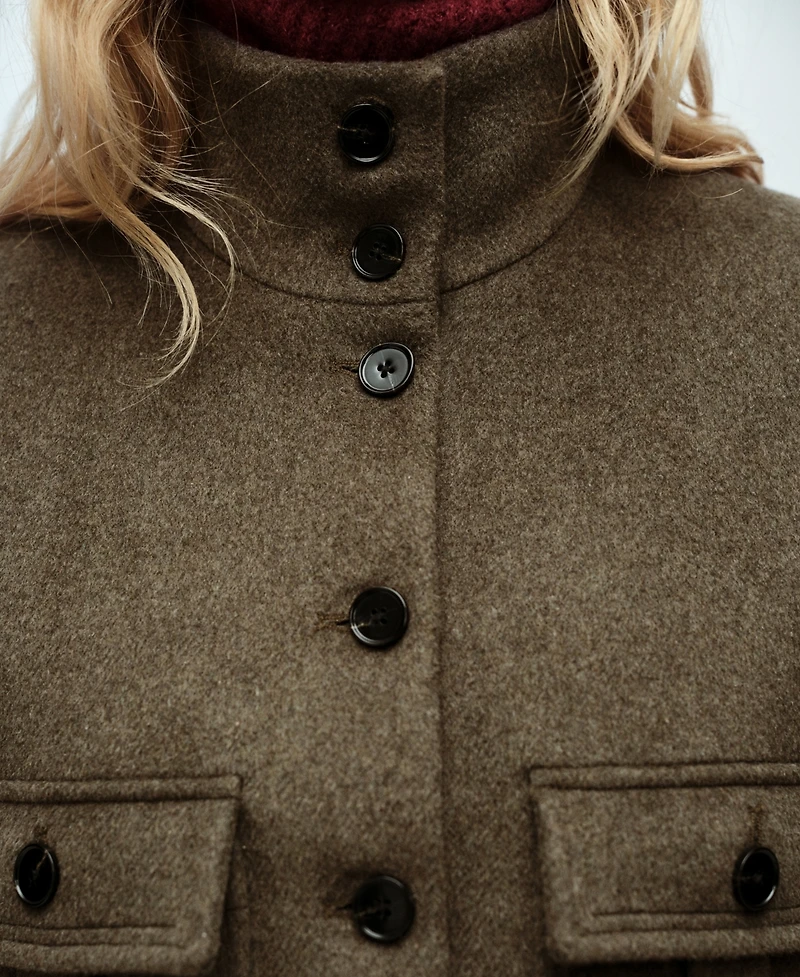 Mango Women's Pockets Detail Wool Blend Jacket