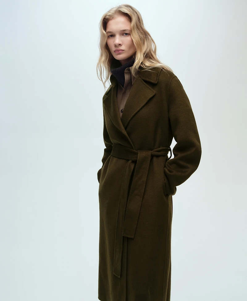 Mango Women's Belt Handmade Coat