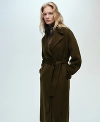 Mango Women's Belt Handmade Coat