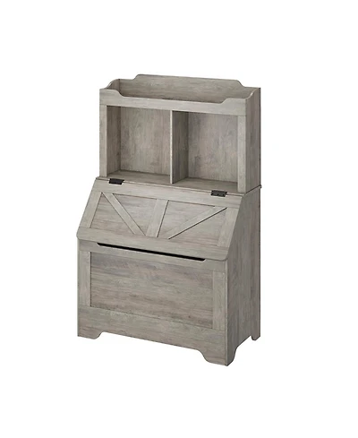 gaomon 3-tier Wooden Kids Bookcase and Toy Storage Organizer with Flip-Top Lid