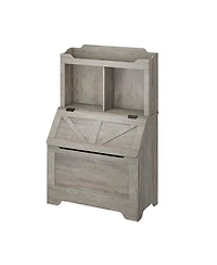 gaomon 3-tier Wooden Kids Bookcase and Toy Storage Organizer with Flip-Top Lid