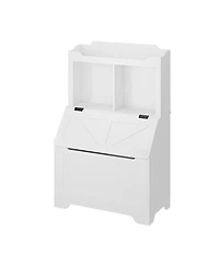 gaomon 3-tier Wooden Kids Bookcase and Toy Storage Organizer with Flip-Top Lid