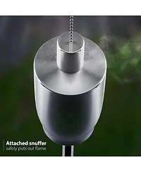 Sorbus 4 Pack Stainless Steel 5ft Outdoor Torches - Decorative Garden & Yard Lights - Fiberglass Wick & Snuffer Cap - Silver