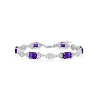 Simona Sterling Silver, Rectangle Gemstone Bracelet