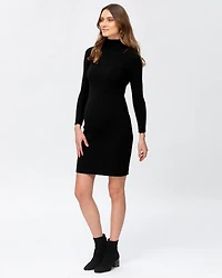 Pietro Brunelli Maternity Long Sleeve Body-Con Celeste Dress with Turtleneck