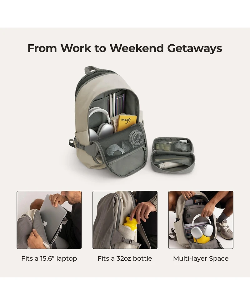 Soar 25L 180° Open Clamshell Travel Backpack Set Grey