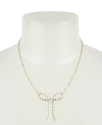 Steve Madden Punk Romance Faux Cultivated Pearl Bow Pendant Necklace