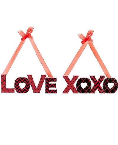 Northlight Wooden "Love" and "Xoxo" Valentine's Day Wall Decorations, 8"