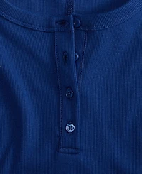 On 34th Women's Short Sleeve Ribbed Henley Tee, Exclusively at Macy's