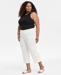 Jm Collection Plus Side Lace Trim Capri Pants, Exclusively at Macy's