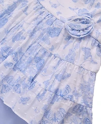 Bonnie Baby Girls 2-Piece Clip Dot Toile Outfit