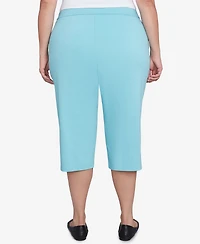 Alfred Dunner Plus Classic Flat Front Allure Clamdigger Pants