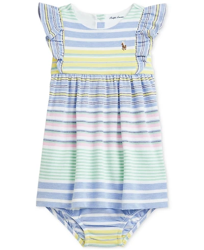 Polo Ralph Lauren Baby Girls Ruffled Striped Shirtdress