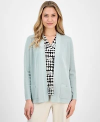 Anne Klein Womens Malibu Fine Rib Open Front Cardigan P Xs Xxl