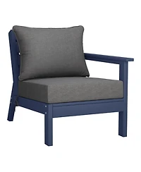 WestinTrends Outdoor Patio Hdpe Navy Blue Loveseat Sofa with Patio Cushions
